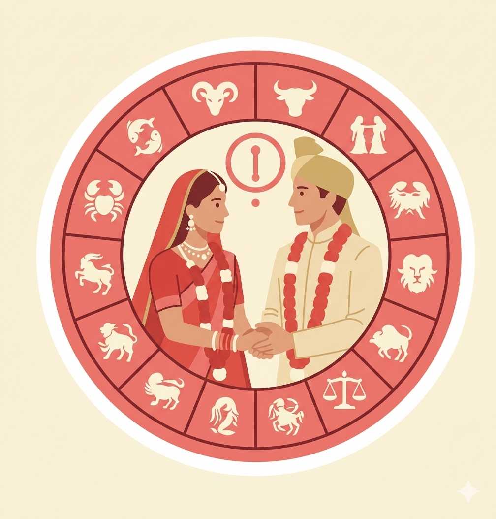 Mangal dosha and relationship astrology illustration