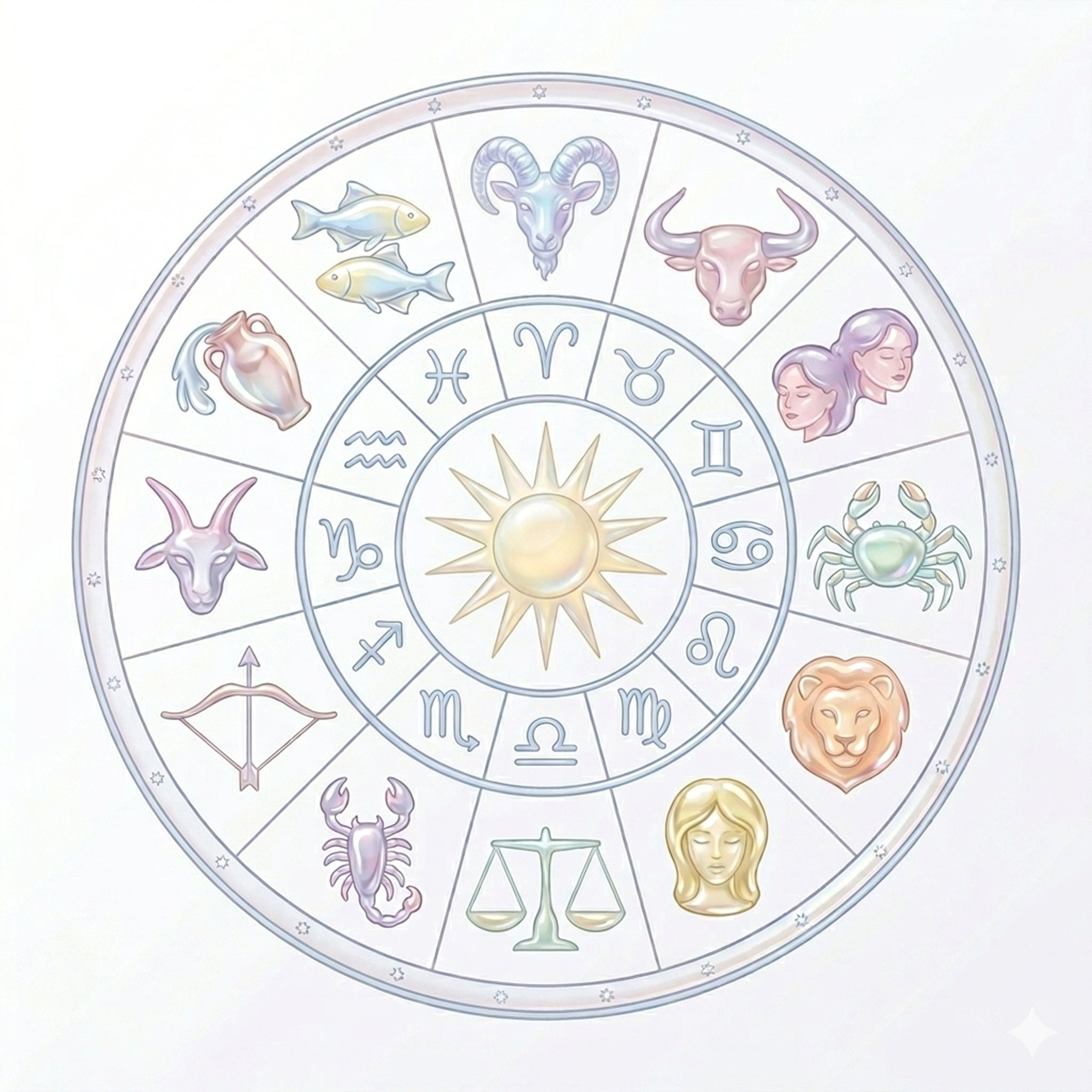 Zodiac wheel for transits and horoscope experiences